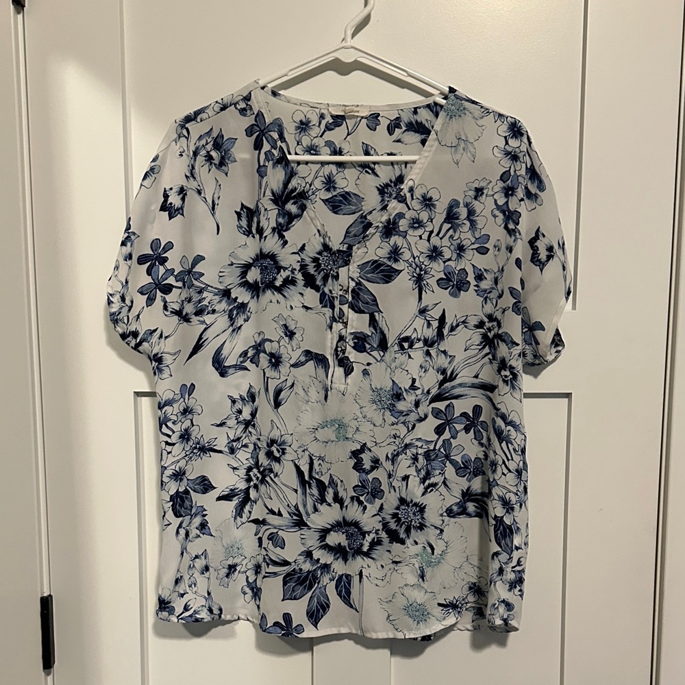 Maurices Navy Floral Blouse
